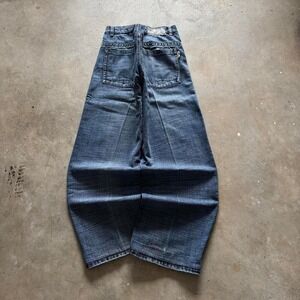Baggy Indigo Wide Leg Southpole Styl Y2K Vintage Denim Jeans 34x32